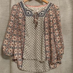 Xhilaration Multi-Pattern Tie Top Size Small